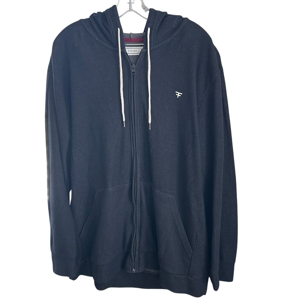 Five Four Black Full Zip Hooded Sweatshirt Men's Size 2XL